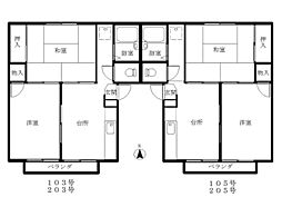 セジュール　ハル 2階2DKの間取り