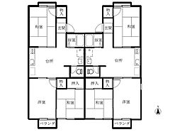 ユニメント大門 2階3DKの間取り