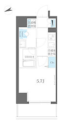 ハーモニーレジデンス品川ウエスト 3階1Kの間取り