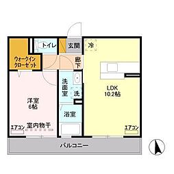 メゾン　あい・あこ　あこ 3階1LDKの間取り