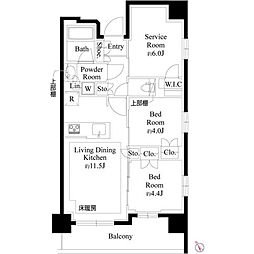 プレシス上福岡 2階2SLDKの間取り
