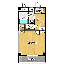 young　leaves 1階1Kの間取り