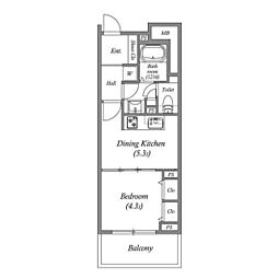 レジデンス渋谷富ヶ谷（Residence Shibuya Tomigaya） 1階1DKの間取り