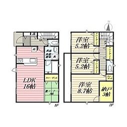 クレイドルガーデン名古屋市港区知多第2　2号棟 1階3SLDKの間取り