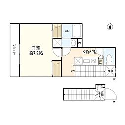 ウェルスクエアイズム四谷大京町 205 2階1Kの間取り