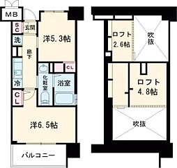 エステムコート名古屋駅前CORE 12階2Kの間取り