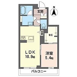東武伊勢崎線 太田駅 徒歩25分の賃貸アパート 2階1LDKの間取り