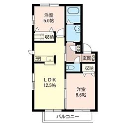欅（けやき） 2階2LDKの間取り