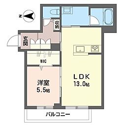 JR常磐線 土浦駅 徒歩8分の賃貸マンション 2階1LDKの間取り