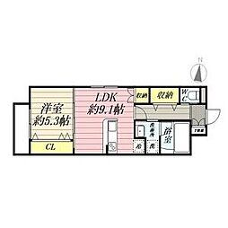 LA・LA 1階1LDKの間取り