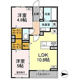 JR東北本線 南仙台駅 徒歩1分の賃貸アパート 3階2LDKの間取り