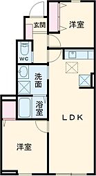 JR高崎線 行田駅 徒歩3分の賃貸アパート 1階1LDKの間取り