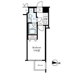 プレサンスNEO京都烏丸 709 7階1Kの間取り