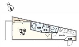 AILE上新庄 3階1Kの間取り