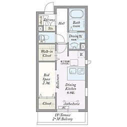 Ｍｙ　Ｓｔｙｌｅ　ｖｉｎｔａｇｅ　千間台 1階ワンルームの間取り