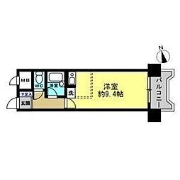 JR東北新幹線 郡山駅 徒歩13分の賃貸マンション 10階ワンルームの間取り