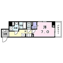 ラ ・ メール 1Kの間取図画像