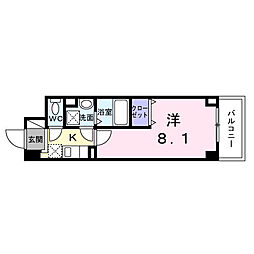 ラ ・ メール 1Kの間取図画像