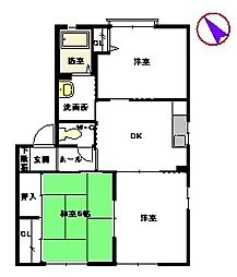 バリュージュＲＹＯ　Ａ棟 1階3DKの間取り