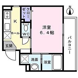 (仮称)長町6丁目新築マンション 4階1Kの間取り