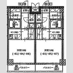 S-FORT八王子堀之内 5階1Kの間取り