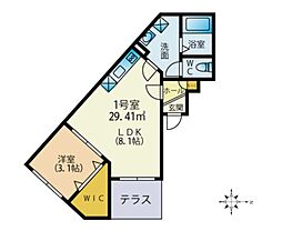 グレイス緑が丘 3階1LDKの間取り