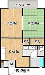 コンフォートＭ 102 1階2DKの間取り