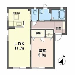レーヴィンス　栄 1階1LDKの間取り
