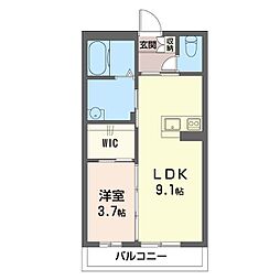 東武伊勢崎線 太田駅 徒歩12分の賃貸アパート 1階1LDKの間取り
