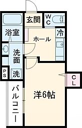 DaliaHY(ダリアエイチワイ) 2階1Kの間取り