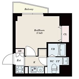 S-RESIDENCE松戸 9階ワンルームの間取り