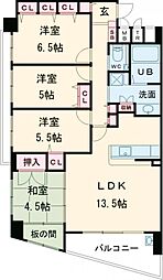 レイセニット奈良グラン・ヴェルジェ 2階4LDKの間取り