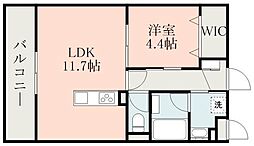 熊本電気鉄道 坪井川公園駅 徒歩9分の賃貸マンション 5階1LDKの間取り