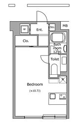 ヴォアラクテ西早稲田 3階ワンルームの間取り