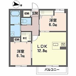ＢＥＲＥＯ　ＡＫＵＩ 3階2LDKの間取り