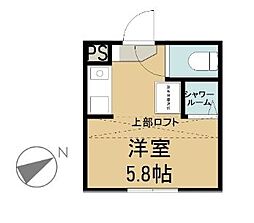 REAL BLOSSOMII 1階ワンルームの間取り