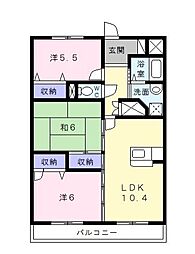 ルネスガーデン 2階3LDKの間取り