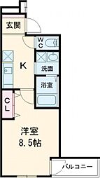 フジパレス今津中ウエスト 2階1Kの間取り