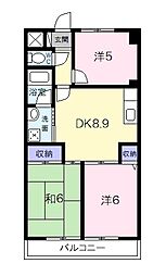 センチュリーハイランド 2階3DKの間取り