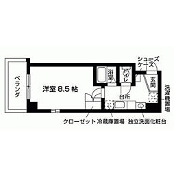 Avenir朱雀 7階1Kの間取り