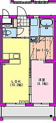 M10みまた 3階1LDKの間取り