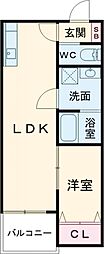 COCOAS廿日市駅前 201 2階1LDKの間取り