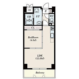 古出来エンブルコート(旧GRANDUKE古出来) 5階1LDKの間取り
