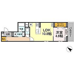(仮称)D-ROOM南篠崎町 302 3階1LDKの間取り