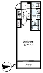 GRADUS拝島 2階1Kの間取り