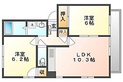 間取図画像 2LDK