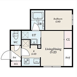 厚別中央4-4MS(仮) 1階1DKの間取り