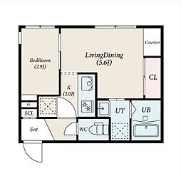厚別中央4-4MS(仮) 4階1DKの間取り