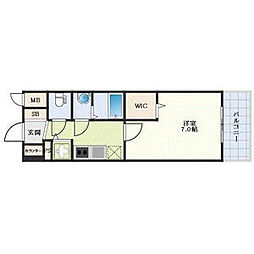 エスリード金山ル・グラン 14階1Kの間取り