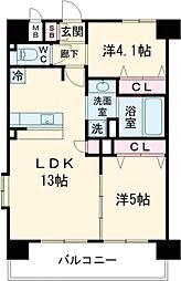 スプランディッド名駅NORTH 301 3階2LDKの間取り